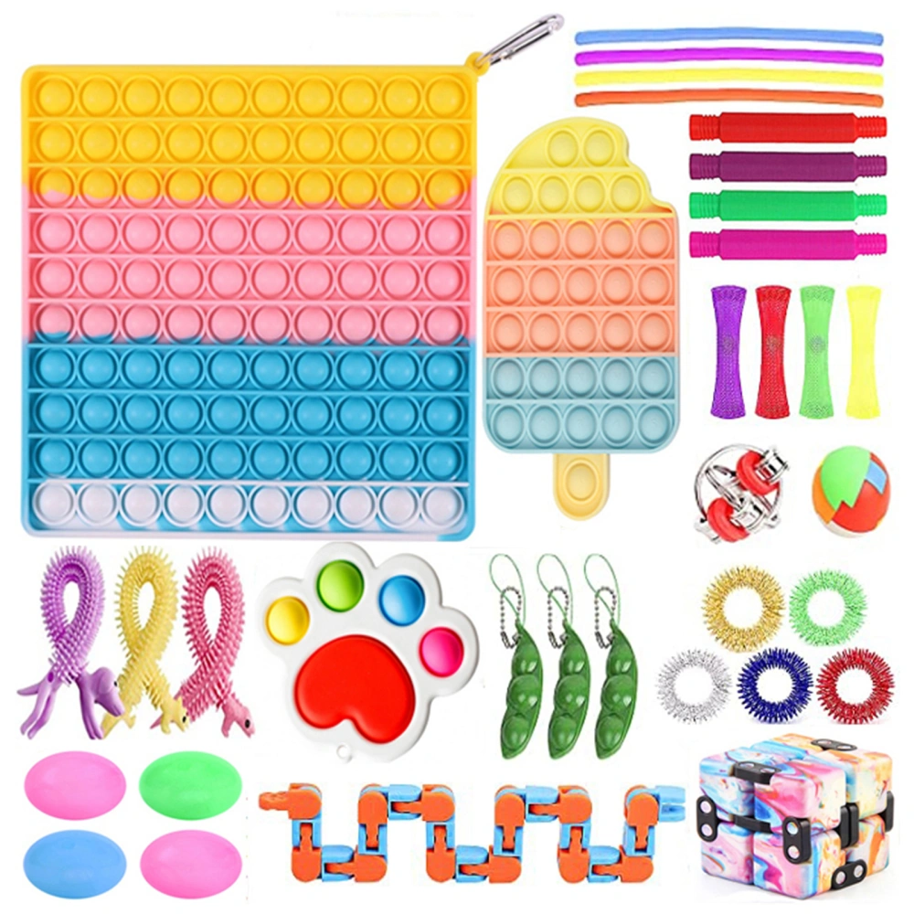 Sensory Fidget Toys Set, Pack of Squeeze Bean, Flippy Chain & More