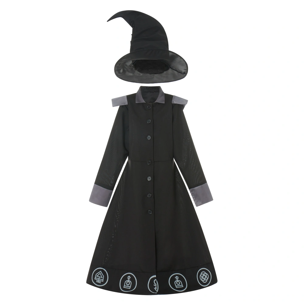 Kids Girls Boys Witch Robe Halloween Wizard Costumes with Hat