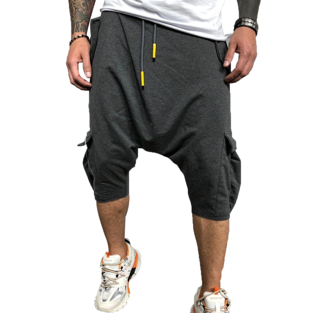 Men Harem Trousers, Breathable Solid Color Hip-hop Style Pants