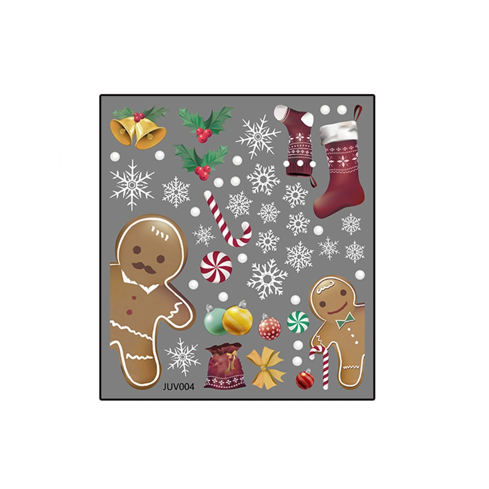 Christmas Sticker Sheet, Wall Decoration Window Static Props