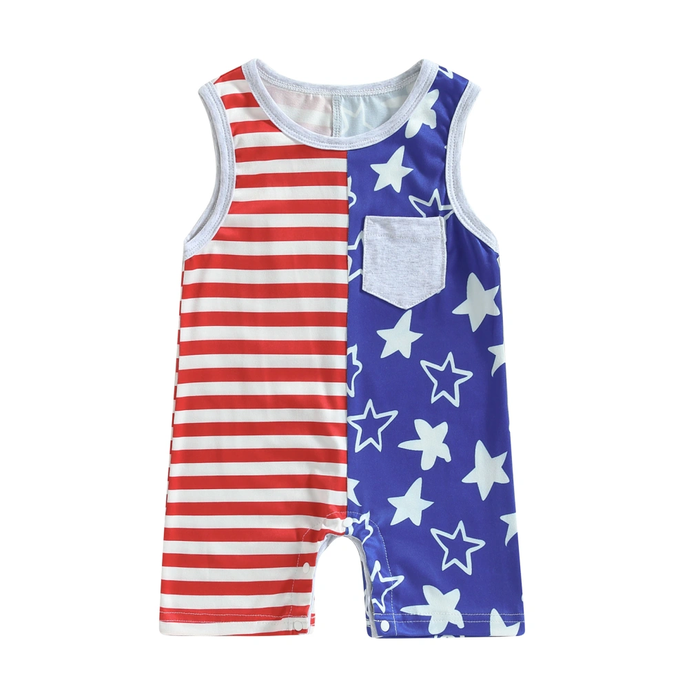 Independence Day Infant Boys Romper Stars Stripe Print Jumpsuits