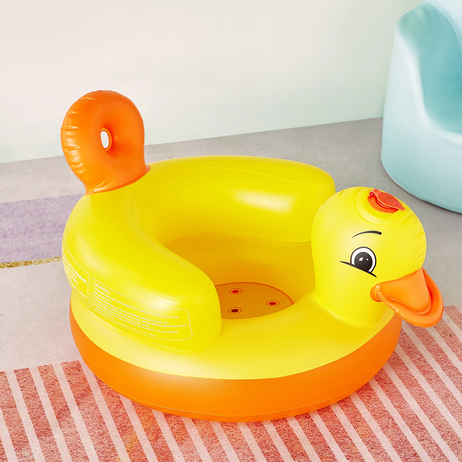 Portable Baby Inflatable Seat Cute Yellow Duck Foldable Sofa
