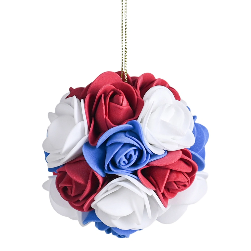 4th of July Wreath Hanging Patriotic Flowers Ball Garlands for Door 