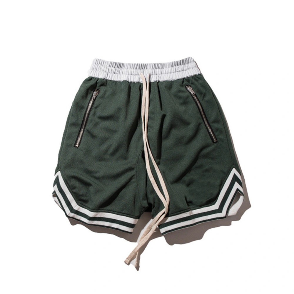 Men Summer Lace-up Sports Casual Run Side Back Zipper Pocket Shorts