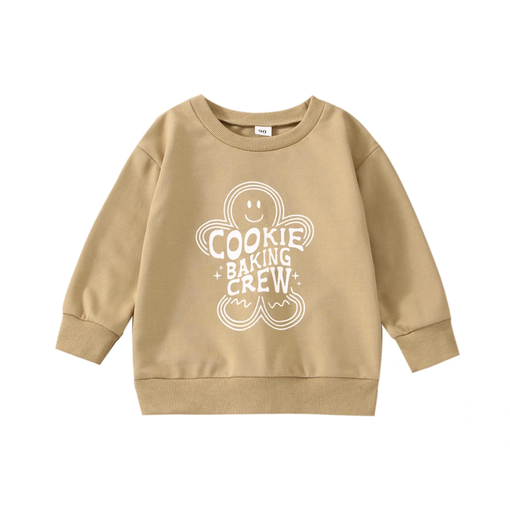 Toddler Baby Christmas Sweatshirt, Gingerbread Man Letter Pullover