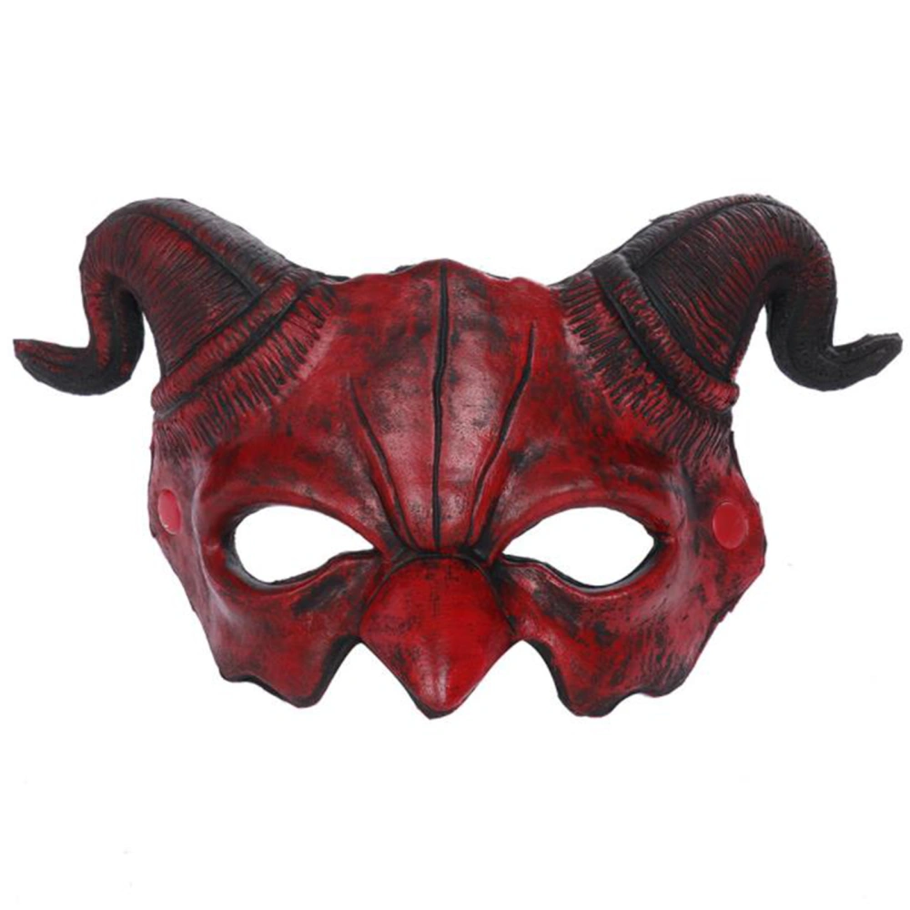 Halloween Devil Mask, Scary Ram Sheep Horn Monster Half Face Mask