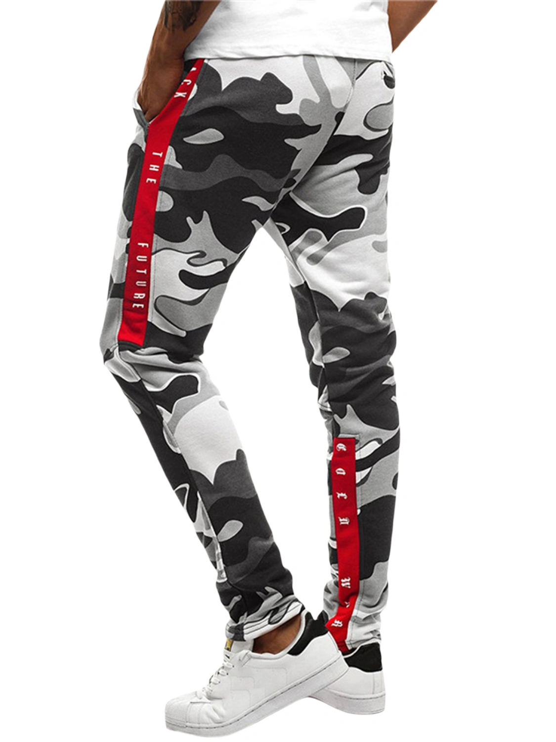 Men's Sports Pants, Camouflage Letter Print Sweatpants Trousers