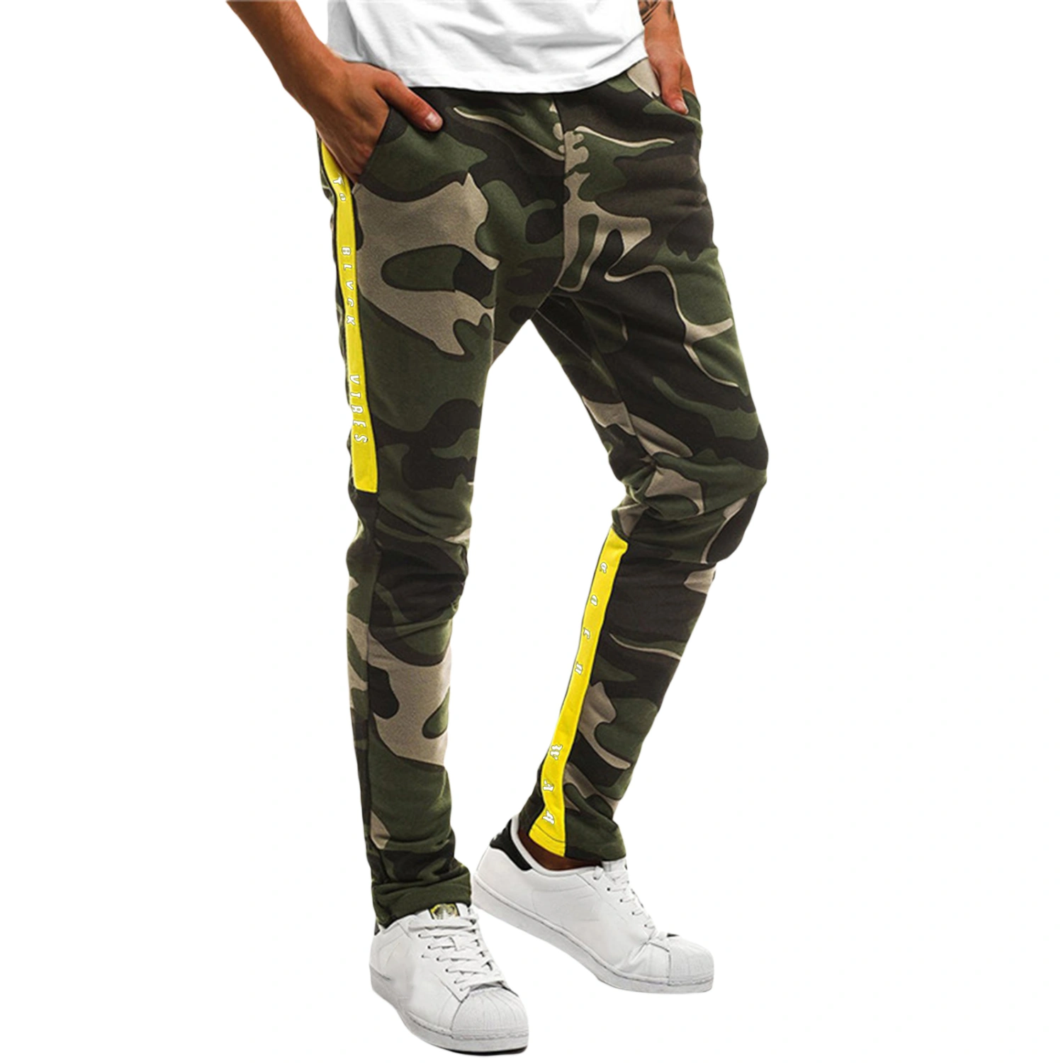 Men's Sports Pants, Camouflage Letter Print Sweatpants Trousers