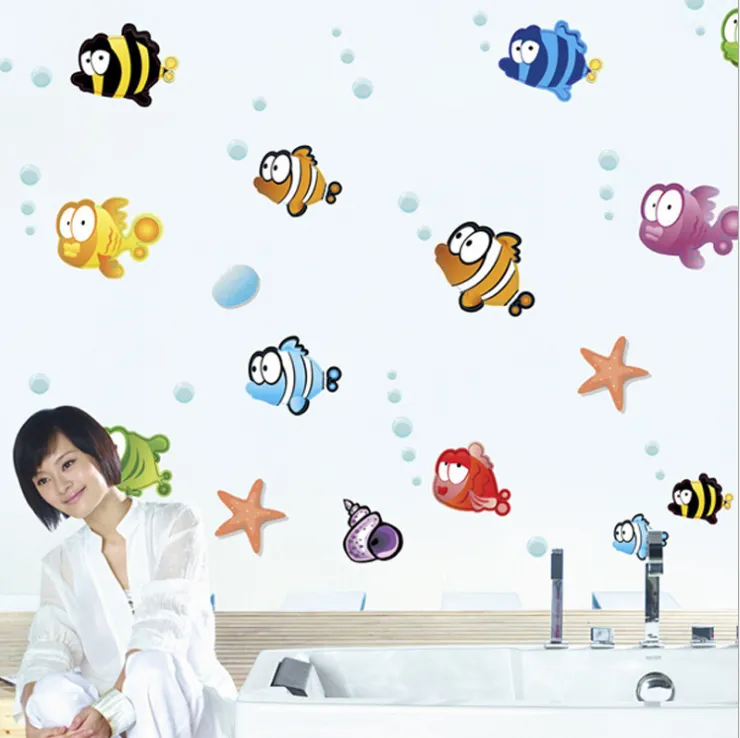 Cartoon Bubble Fish Wall Sticker Removable Decal Art Mural Home Decor