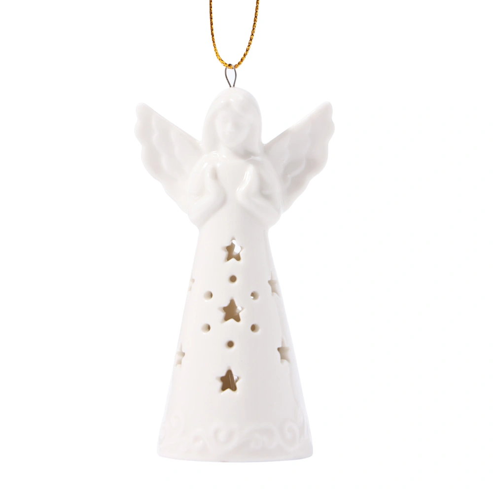 Ceramic Angel Figurines with Light Easter LED Wind Chimes Ornaments