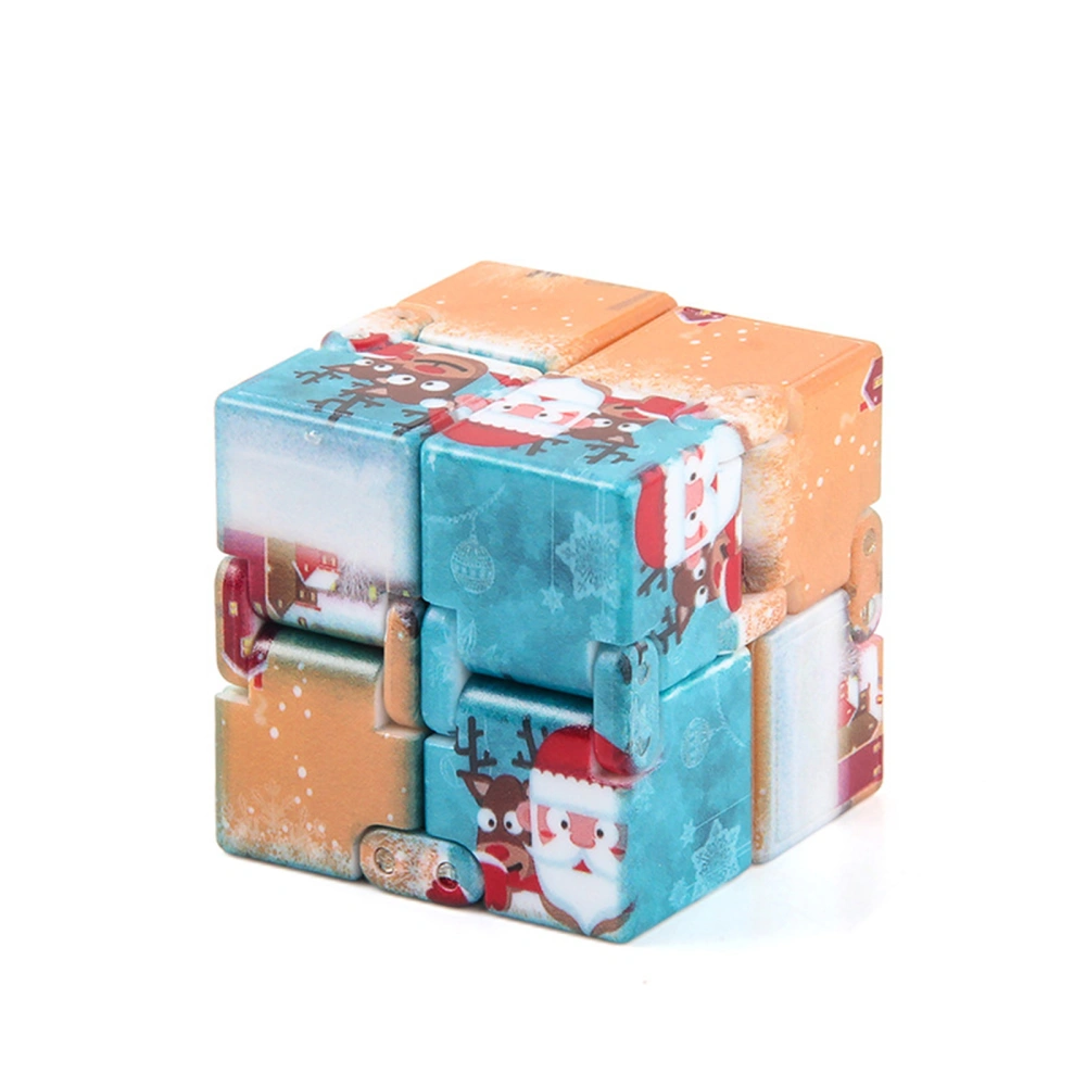 Unlimited Flip Decompression Cube, Christmas Theme Stress Relief Block