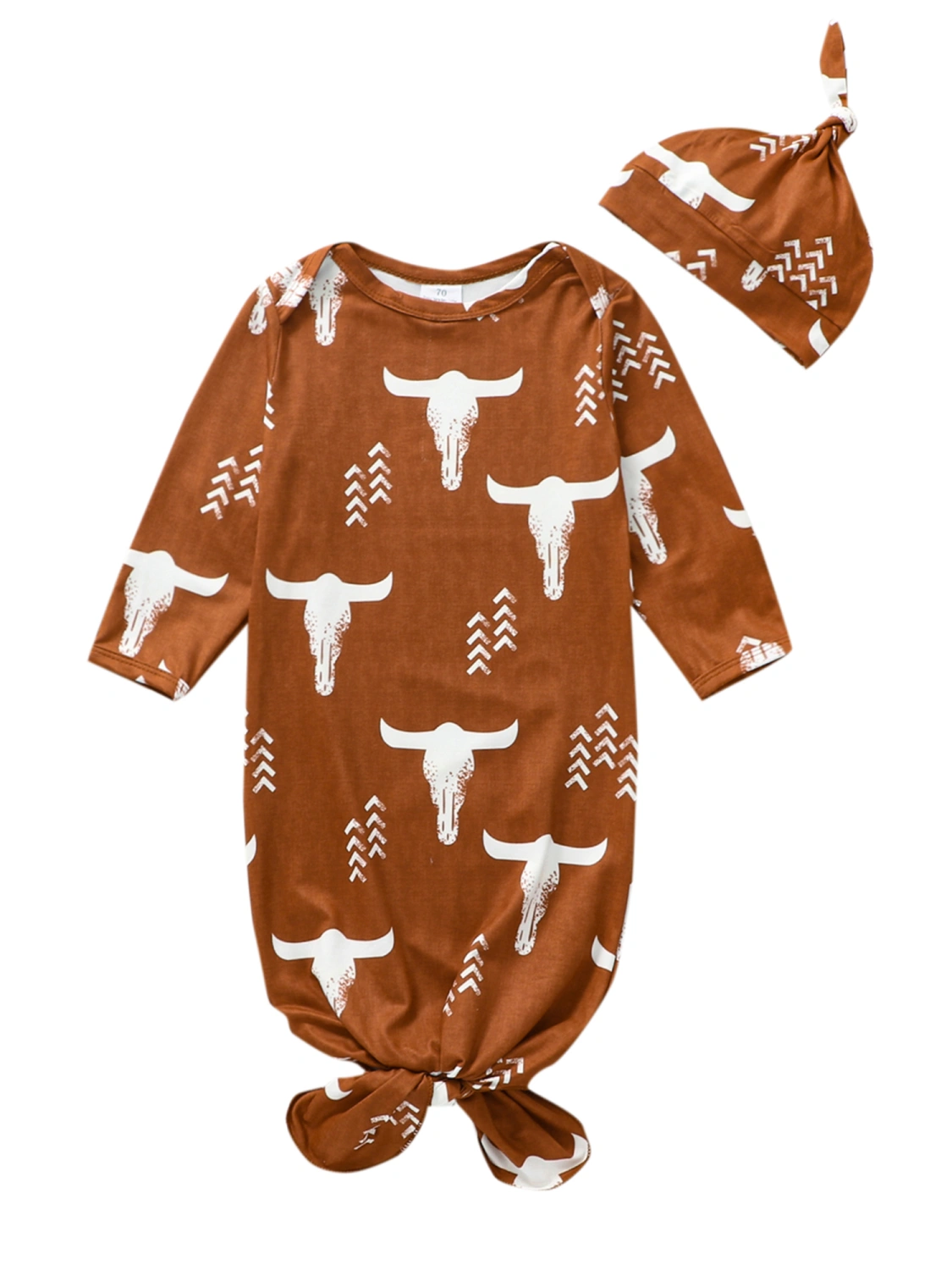 Infant Girls Boys Sleeping Bag Newborn Cow Head Print Swaddle Hat