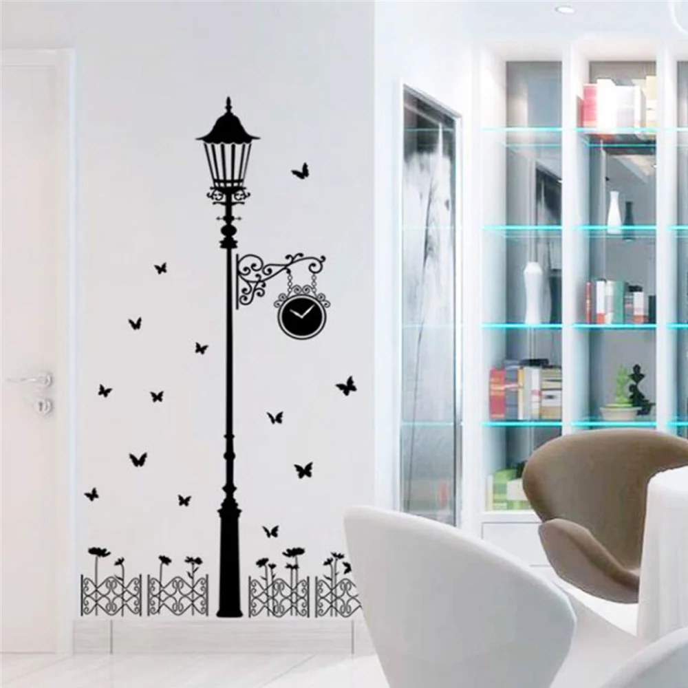 Street Lamp Wall Sticker TV Background Decorative PVC Wall Sticker