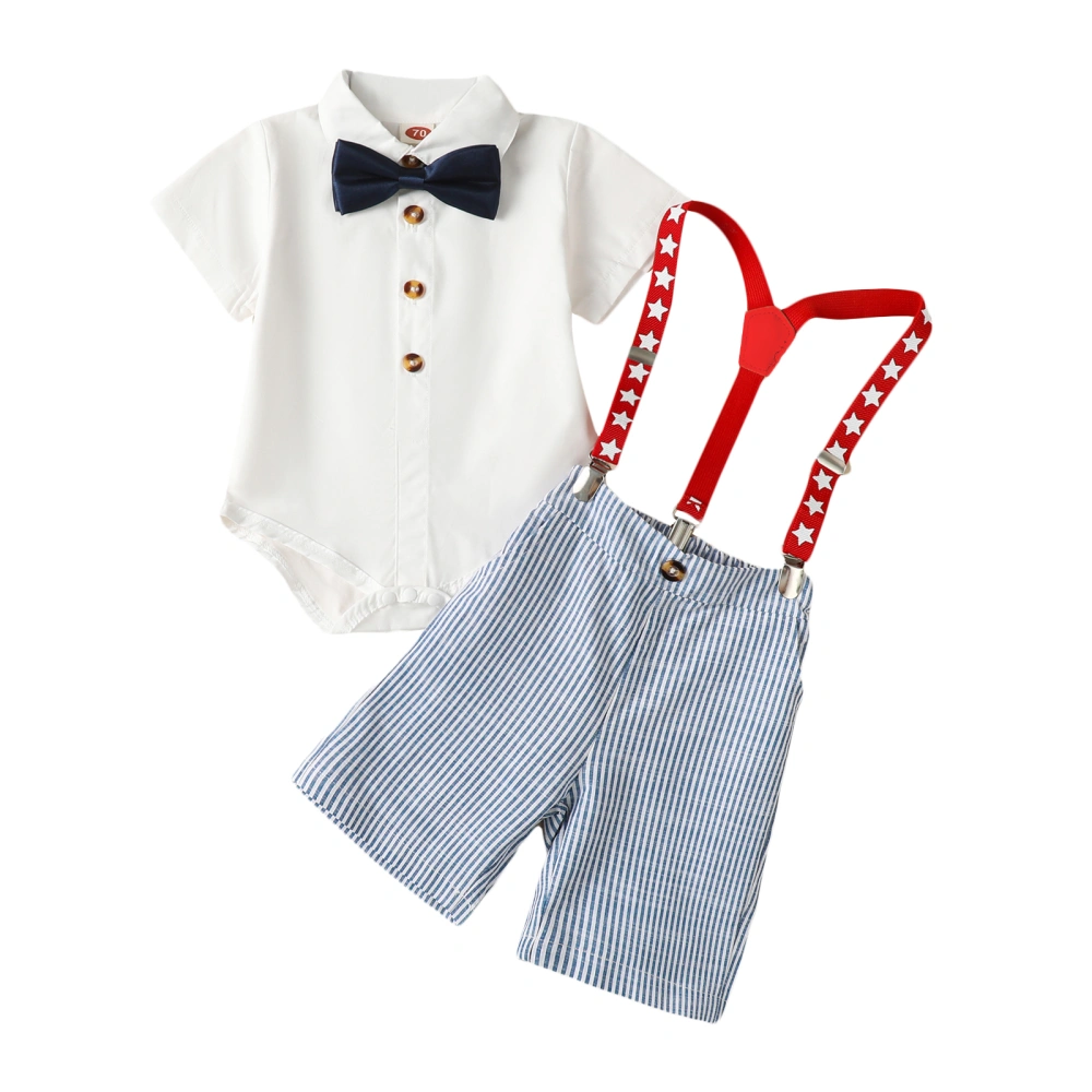 Baby Gentleman Outfit Independence Day Jumpsuit and Suspender Shorts