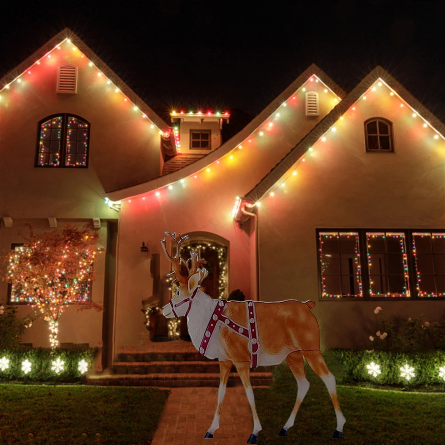 Christmas Decorative Lamp, Acrylic Reindeer Shaped Decoration Light