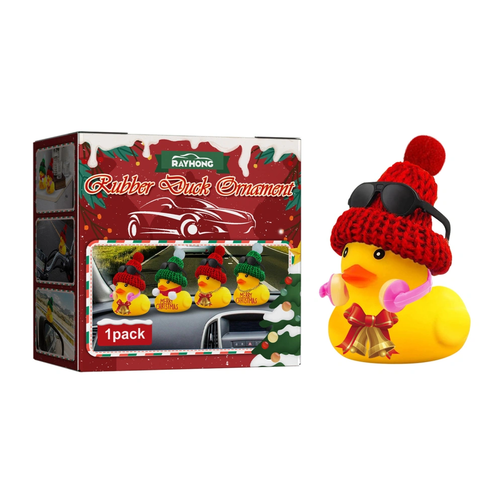 Christmas Rubber Ducks Toys, Squeeze Duck Car Ornaments Decorations