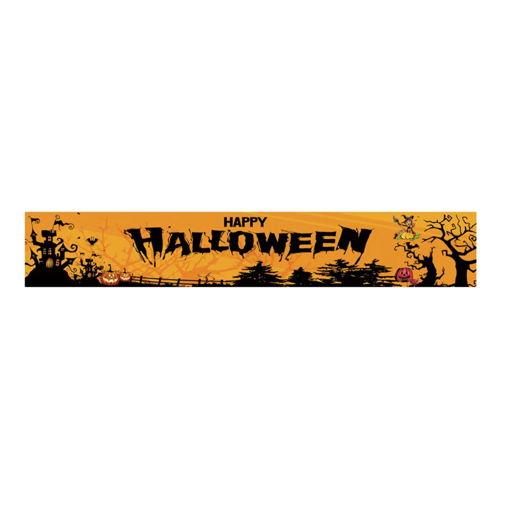 Festive Halloween Banner Cartoon Courtyard Background Cloth Banner