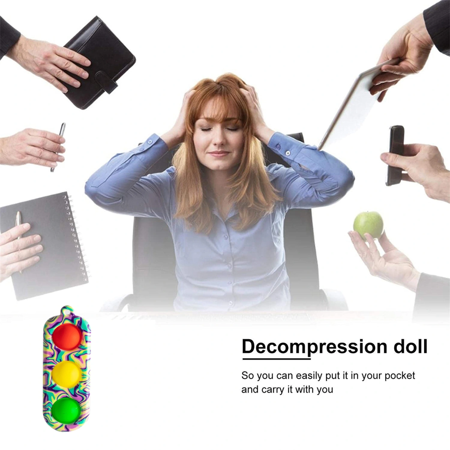 Kids Oval Decompression Toy, Press Type Stress Relief Fidget Game