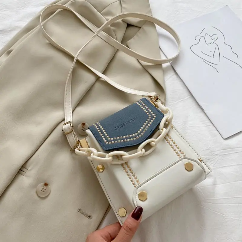 Women Shoulder Bag, Letter Crossbody with Adjustable Strap, Chain Handle