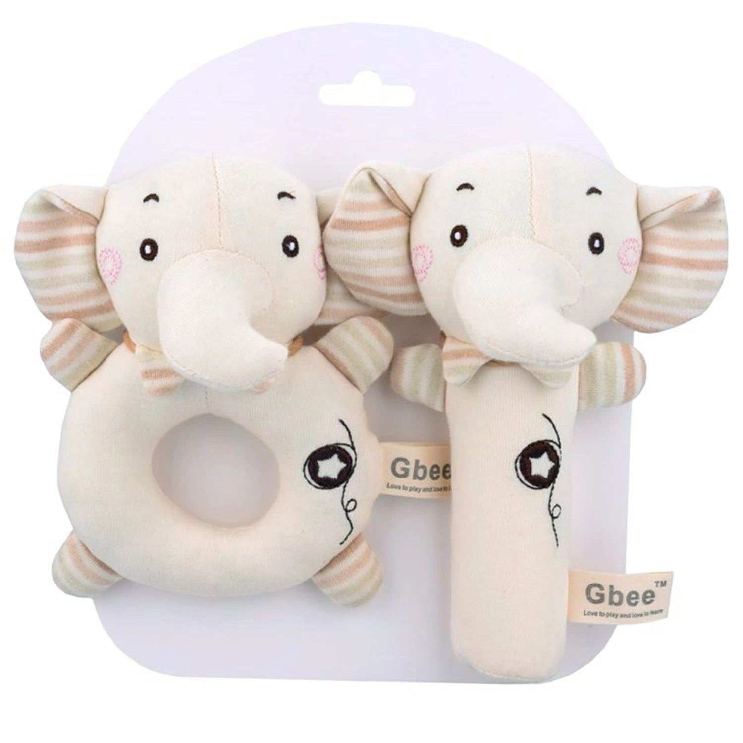 Baby Rattle Toy, Rabbit/Bear/Elephant Shaped Bell Dolls Pacify Stick
