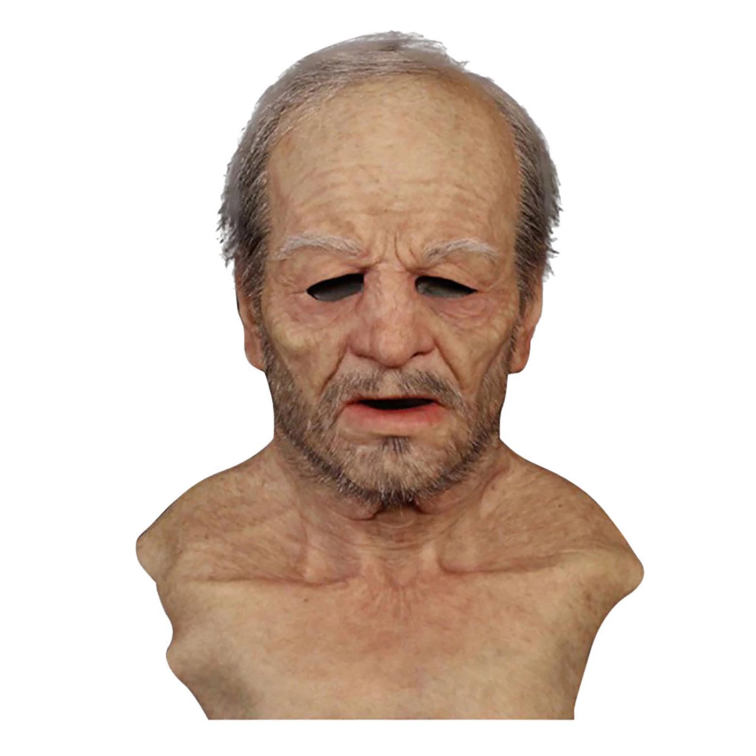 Halloween Funny Mask Funny Soft Grandpa Adult Full Skin Headgear