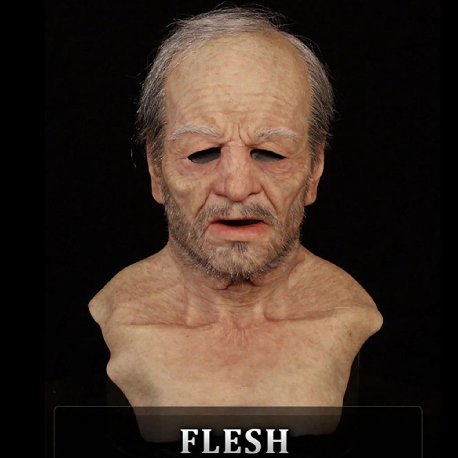 Halloween Funny Mask Funny Soft Grandpa Adult Full Skin Headgear