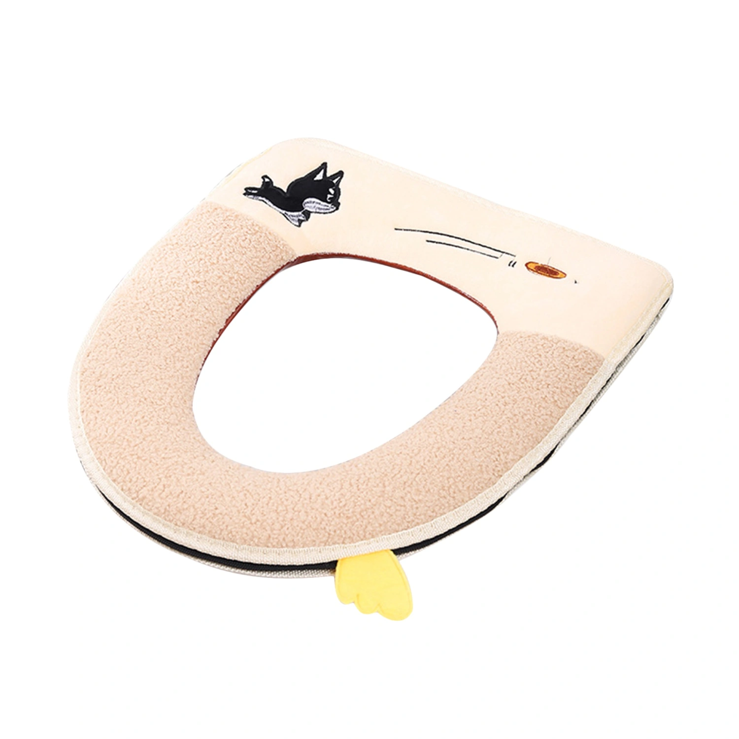 Toilet Seat Cover with Handle, Cartoon Dog Embroidery Universal Size