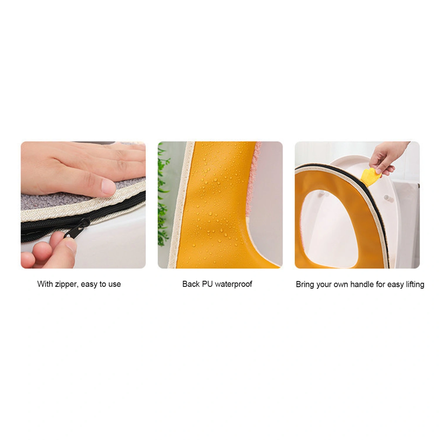 Toilet Seat Cover with Handle, Cartoon Dog Embroidery Universal Size