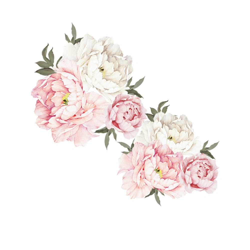 Peony Flower Removable Wall Sticker, Classic Home Plane Decor Sticker