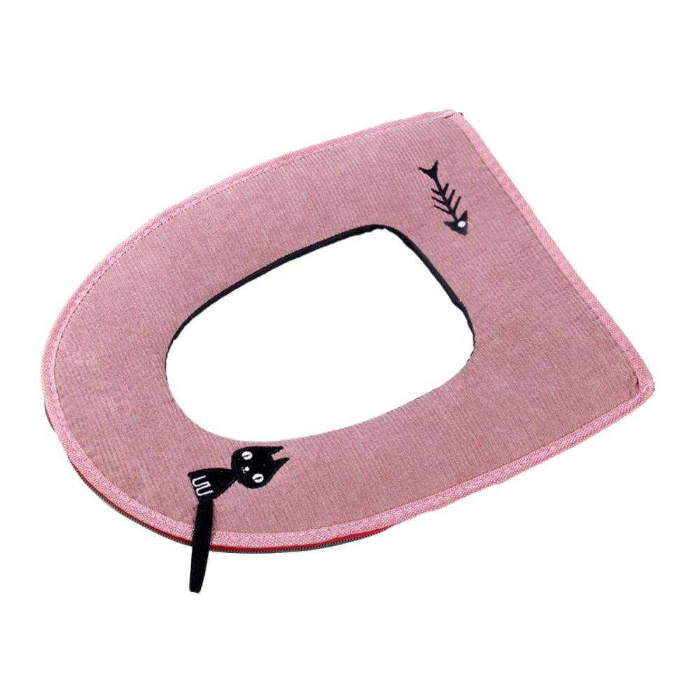 Toilet Pad with Handle, Cartoon Cat Smooth Zipper Cover Tool