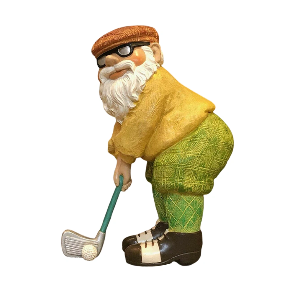 Home Ornament, Golf Gnome Figurine Decorative Artware Desktop Decor