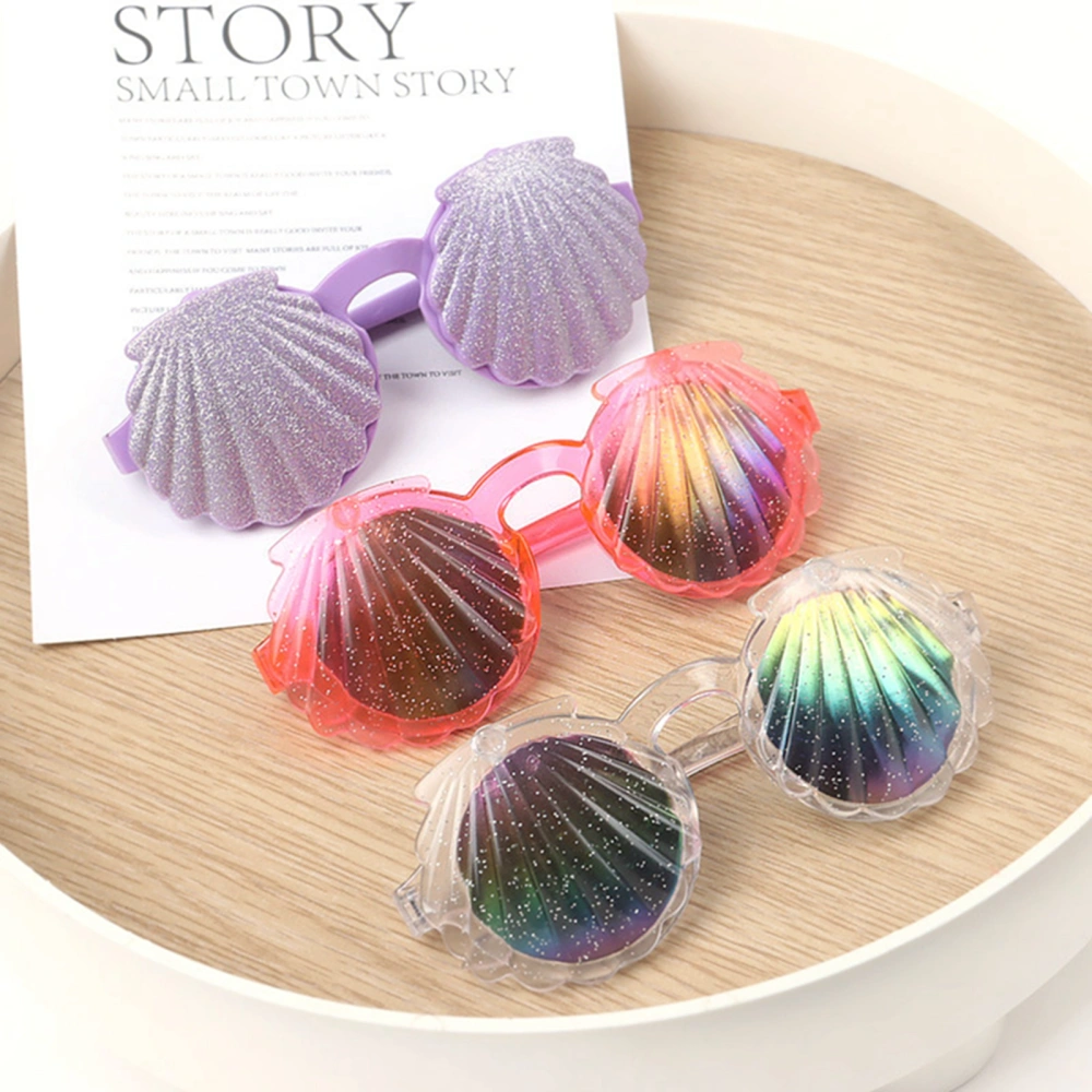 Child Sunglasses, Shiny Shell UV400 Flip Open Summer Round Glasses