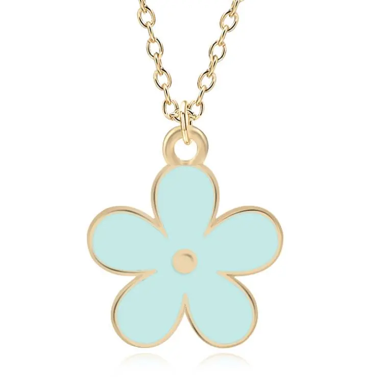 Women Fashion Flower Pendant Necklace Charm Jewelry Gift for Ladies