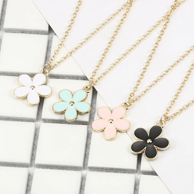 Women Fashion Flower Pendant Necklace Charm Jewelry Gift for Ladies