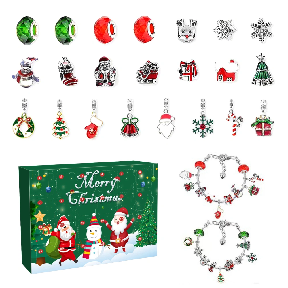 Christmas Advent Calendar Jewelry Set DIY Bracelet Countdown Blind Box