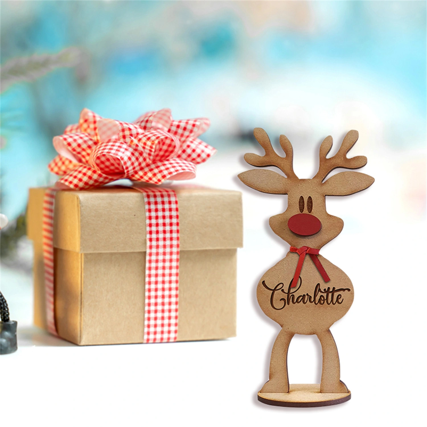 Christmas Wooden Reindeer Ornament Christmas Tree Ornaments Supplies