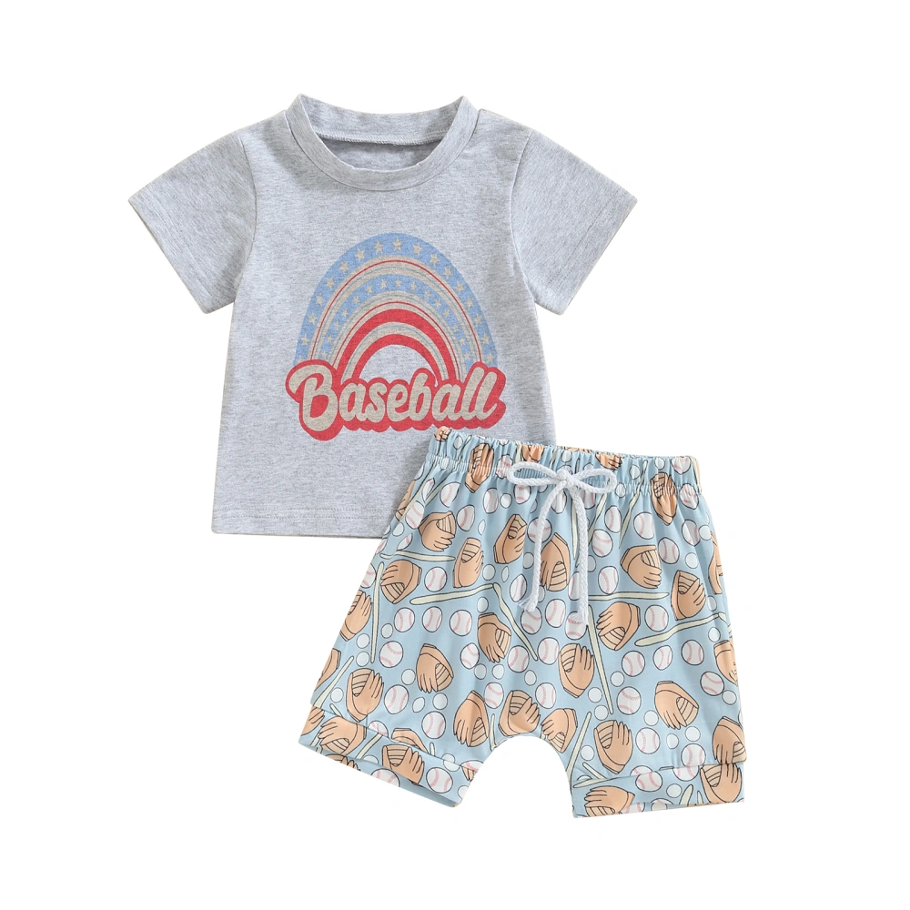 Infant Boys Summer Clothes Outfits T-Shirts Print Shorts Suit