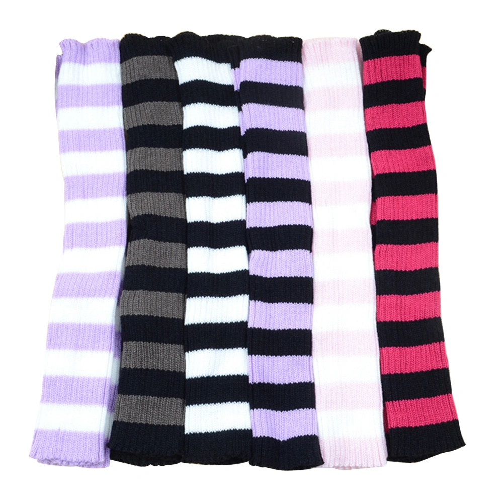 Kids Leg Warmer, Girls Striped Long Tube Knitted Stocking Leg Sleeve