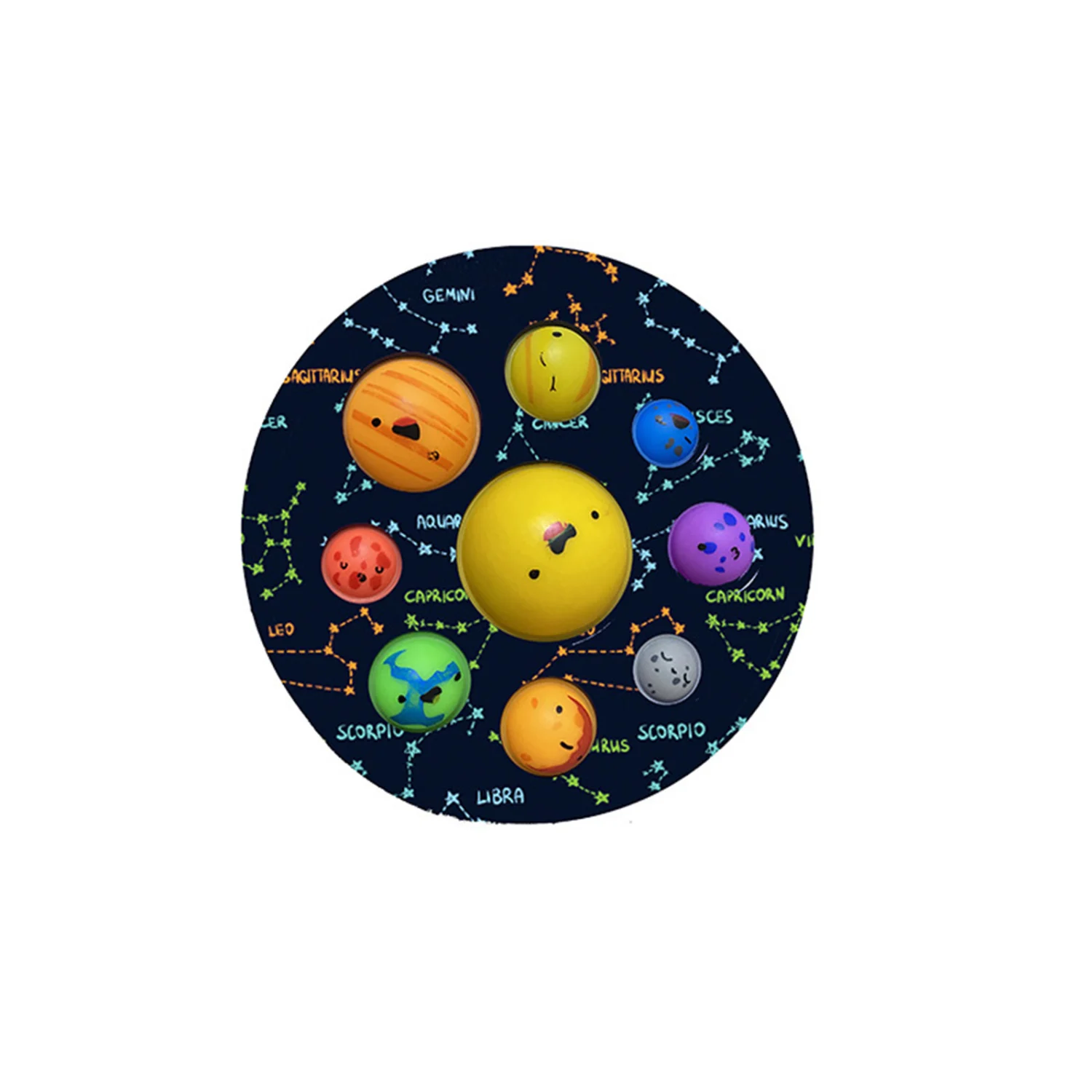 Bubble Fidget Toy, Planet Stress Relief Toy Popper Flipping Board