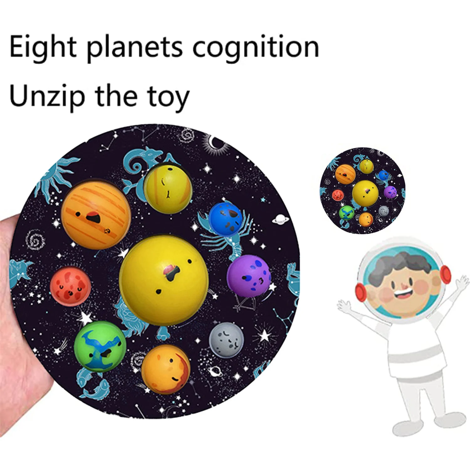 Bubble Fidget Toy, Planet Stress Relief Toy Popper Flipping Board