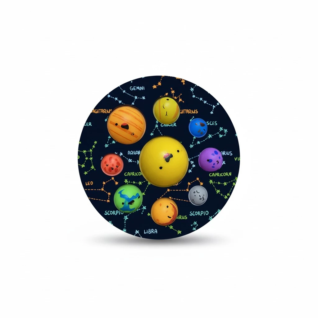 Bubble Fidget Toy, Planet Stress Relief Toy Popper Flipping Board