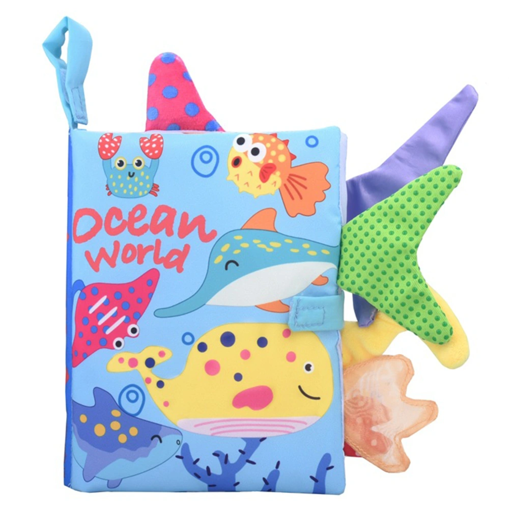 Baby Early Education Toy, Multicolor Soft 3D Tails Crinkle Cloth Book