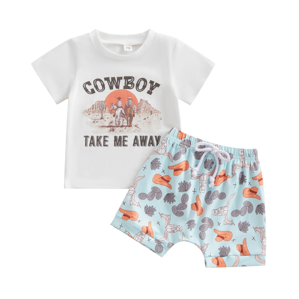 Infant Boy Summer Clothes Suits Letter Print T-Shirts Print Shorts Set