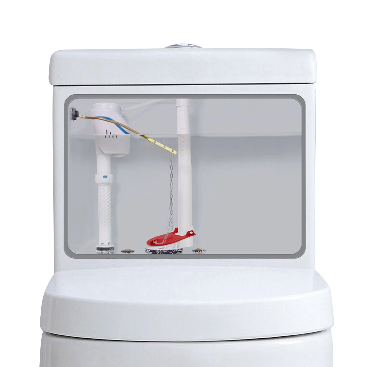 Red 3-inch Toilet Flapper with Chain, Universal Toilet Stopper Flapper