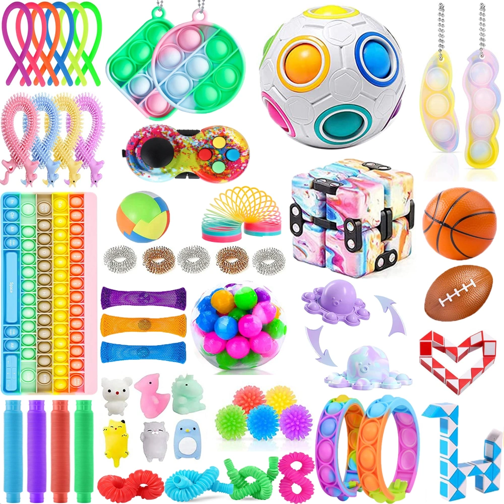 Christmas Sensory Fidget Toys Set, 55Pcs Relieving Stress Toys Kit