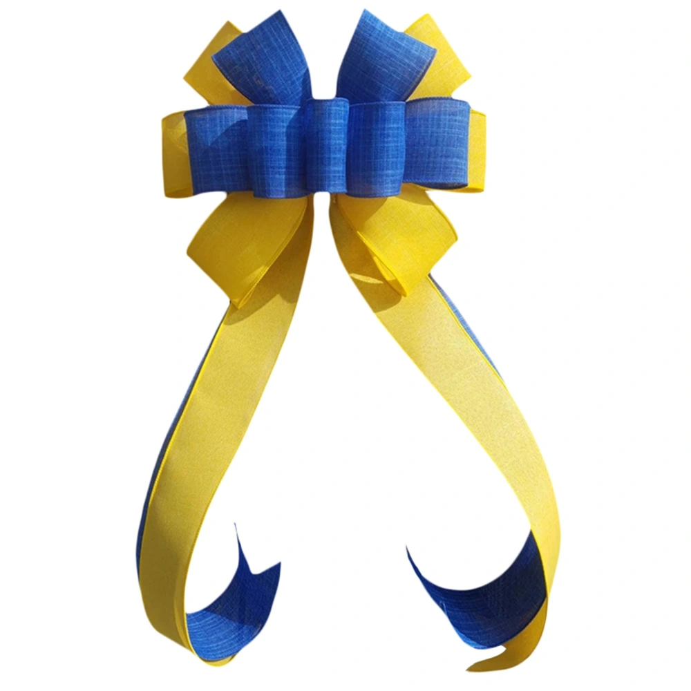 Ukrainian Flag Decorative Garland Yellow and Blue Bow Wreath