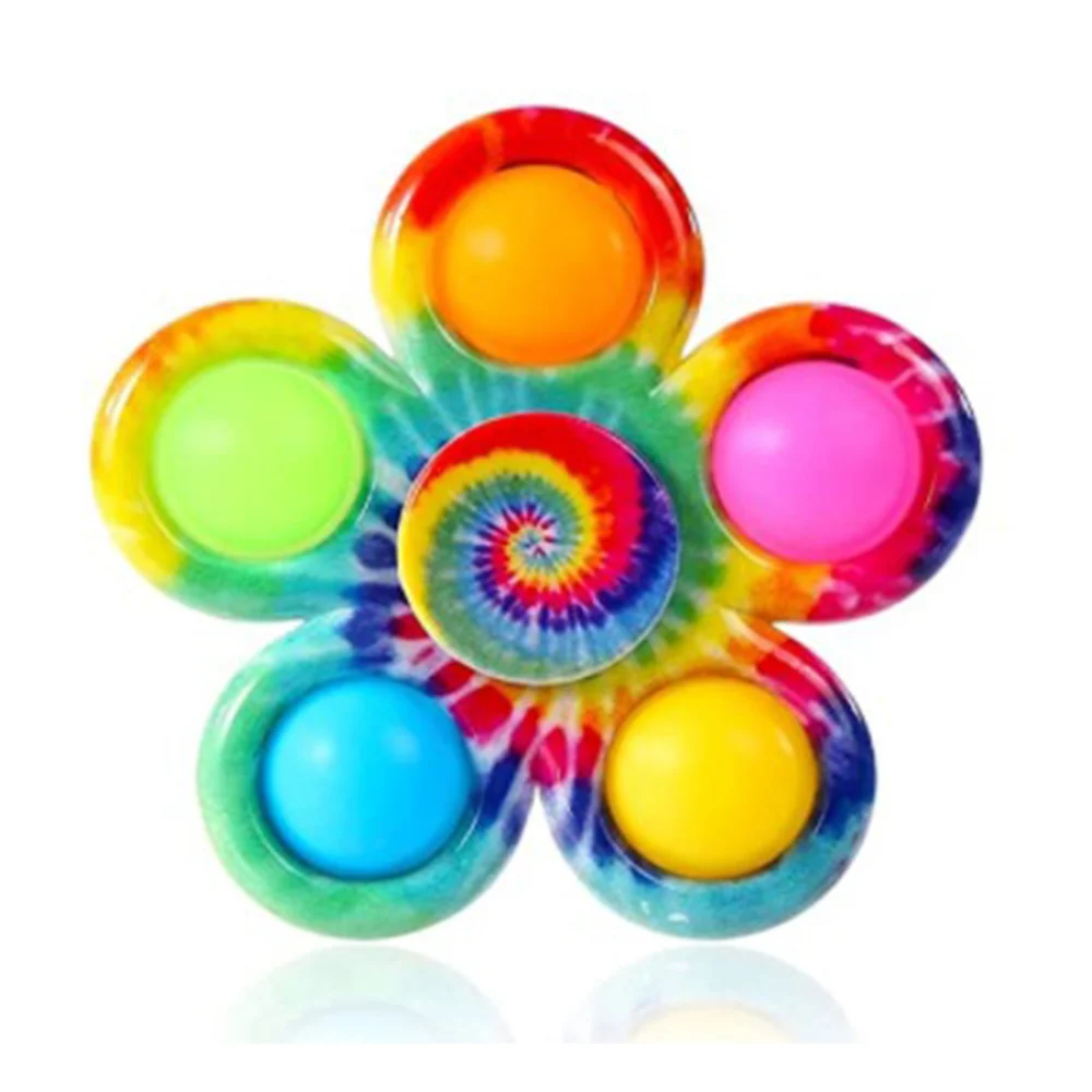 Push Pop Fidget Spinners, Floral Shape Bubble Spinning Sensory Toys