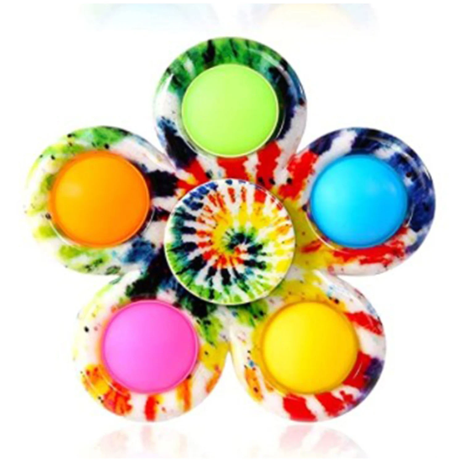 Push Pop Fidget Spinners, Floral Shape Bubble Spinning Sensory Toys