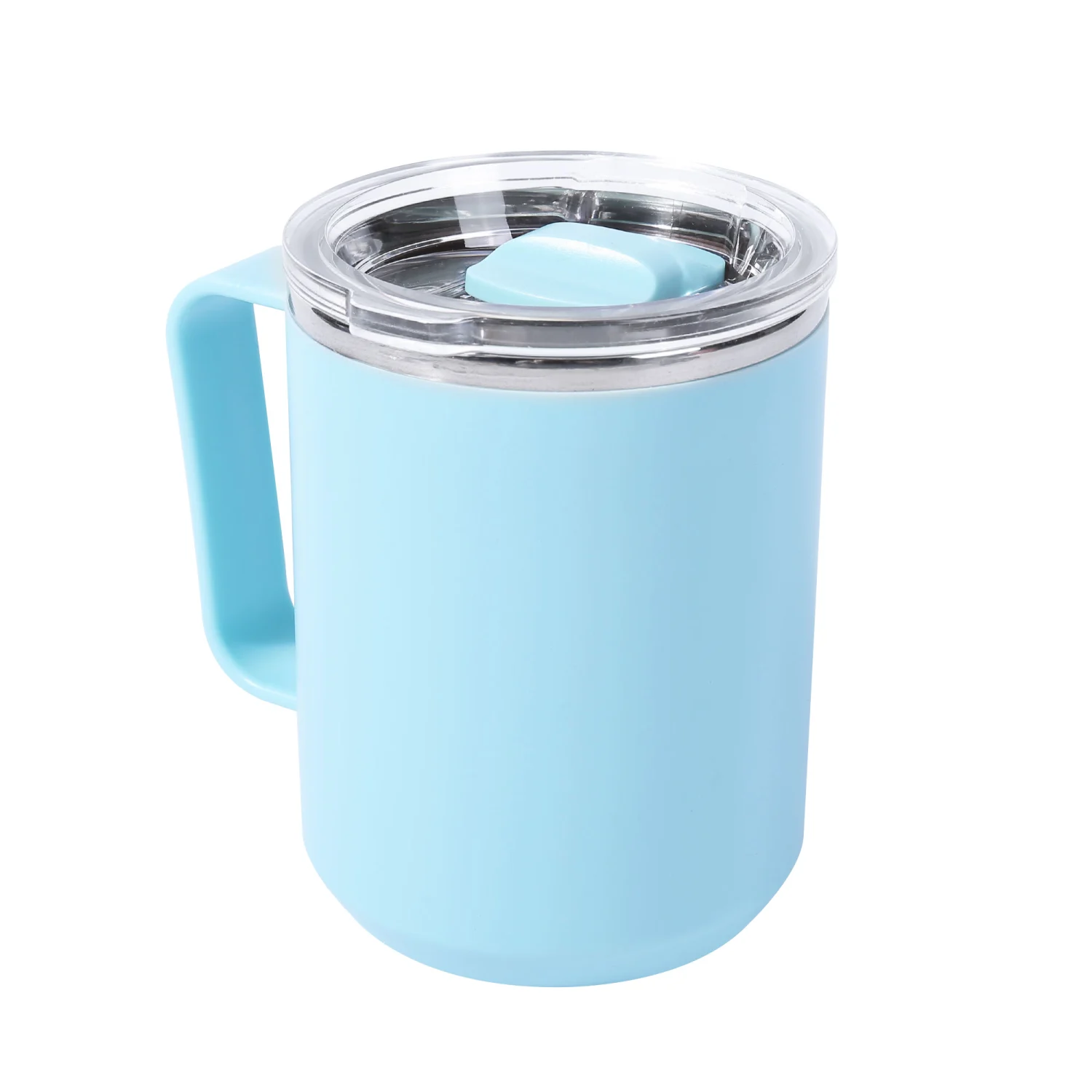 Stainless Steel Insulated Coffee Mugs with Handle, Straw & Lid, 450mL