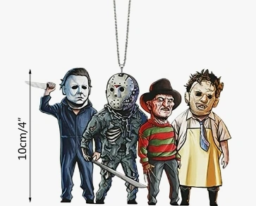 Car Hanging Ornament, Horror Movie Rear View Mirror Pendant Decoration